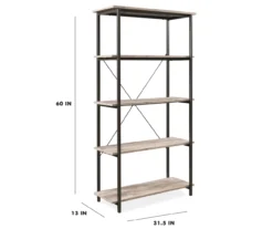 Real Living Rustic 5-Shelf Bookcase -Real Living 810343917 9