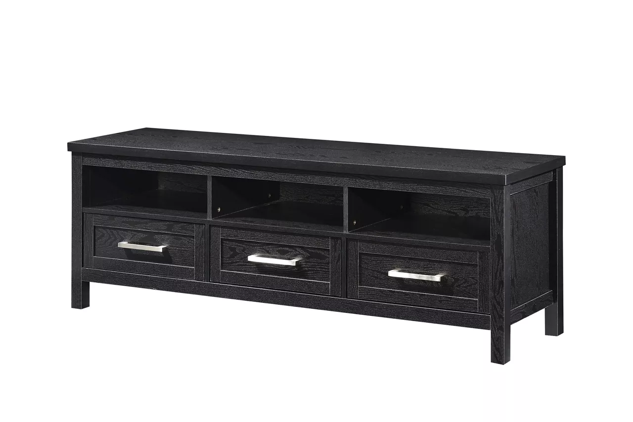Black 3-Drawer TV Stand 1 Black 3-Drawer TV Stand