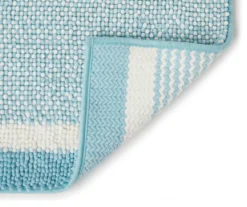 Aqua & White Stripe Chenille 2-Piece Bath Rug Set 6 Aqua & White Stripe Chenille 2-Piece Bath Rug Set -Real Living 810489289 2