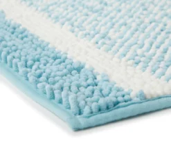 Aqua & White Stripe Chenille 2-Piece Bath Rug Set 7 Aqua & White Stripe Chenille 2-Piece Bath Rug Set -Real Living 810489289 3