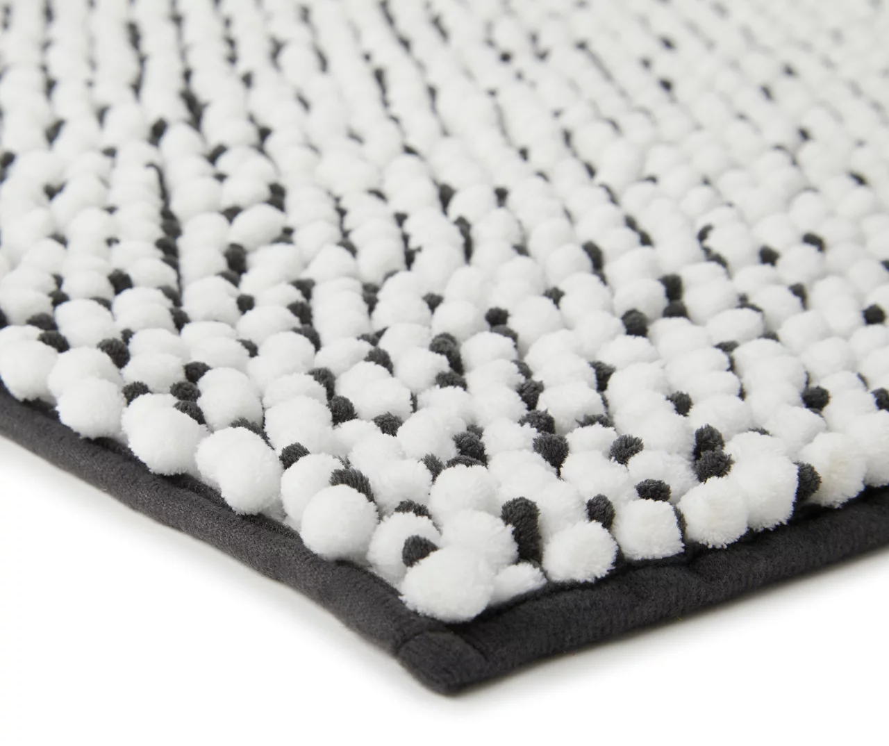 Dark Gray & White Chenille 2-Piece Bath Rug Set 4 Dark Gray & White Chenille 2-Piece Bath Rug Set - Image 4