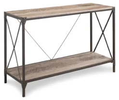 Brown & Black Metal Console Table