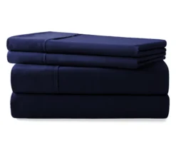 Navy 4-Piece Microfiber Full Sheet Set