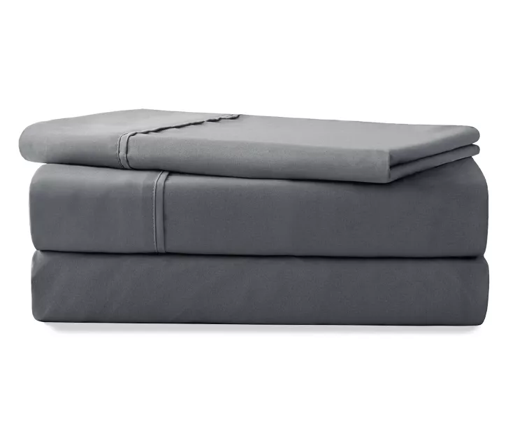 Gray 3-Piece Microfiber Twin Sheet Set 1 Gray 3-Piece Microfiber Twin Sheet Set