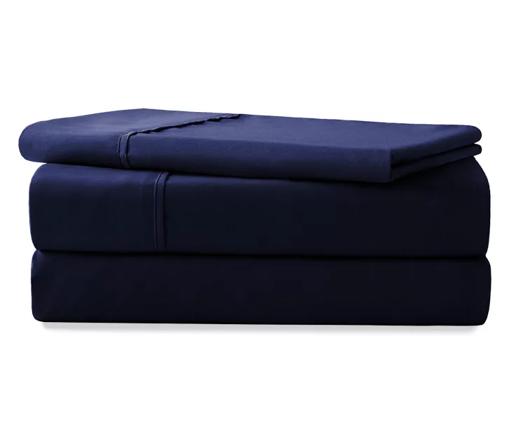 Navy 3-Piece Microfiber Twin Sheet Set 1 Navy 3-Piece Microfiber Twin Sheet Set