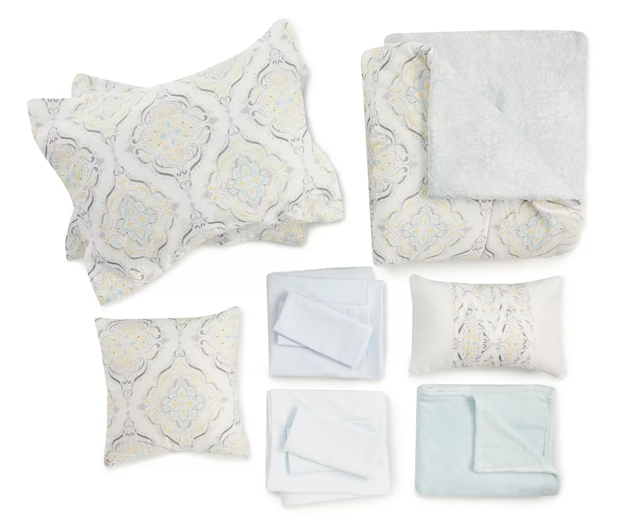 Real Living Yellow & Aqua Medallion Comforter Set 3 Real Living Yellow & Aqua Medallion Comforter Set - Image 3