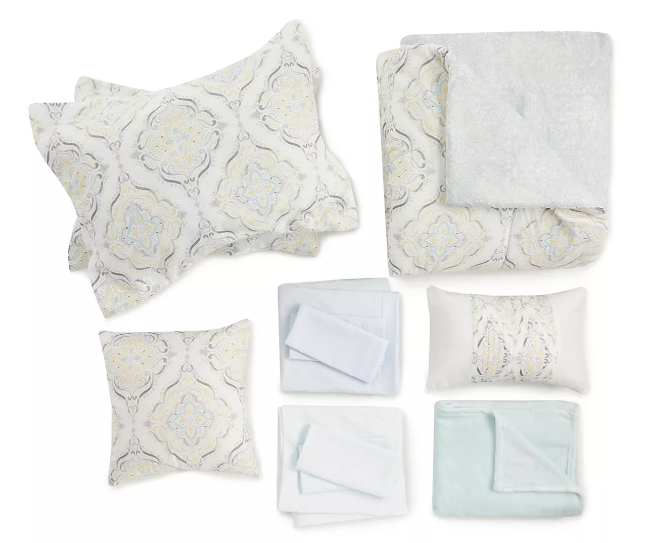 Real Living Yellow & Aqua Medallion Comforter Set 4 Real Living Yellow & Aqua Medallion Comforter Set - Image 4