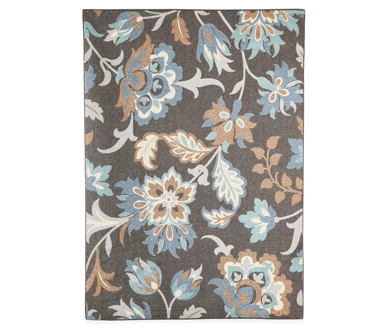 Real Living Gray, Aqua Blue & Brown Jacobean Rug 1 Real Living Gray, Aqua Blue & Brown Jacobean Rug