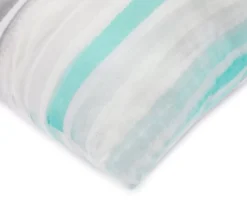 Aqua & Gray Stripe Queen 14-Piece Reversible Comforter Set -Real Living 810514970 6