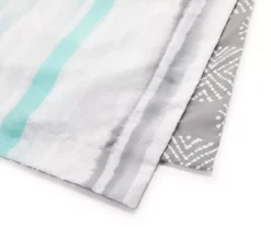 Aqua & Gray Stripe King 14-Piece Reversible Comforter Set -Real Living 810515021 2