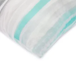 Aqua & Gray Stripe Full 14-Piece Reversible Comforter Set -Real Living 810515022 6