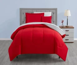Real Living Red & Gray Bed-in-a-Bag Bedding Set