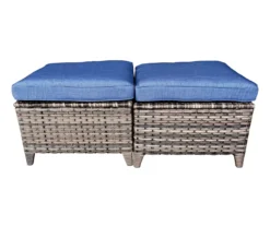 Oakmont Navy Replacement Patio Ottoman Cushions, 2-Pack 10 Oakmont Navy Replacement Patio Ottoman Cushions, 2-Pack -Real Living 810516861 1