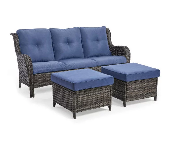 Oakmont Navy Replacement Patio Ottoman Cushions, 2-Pack 4 Oakmont Navy Replacement Patio Ottoman Cushions, 2-Pack - Image 4