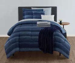 Real Living Navy Stripe Comforter Set