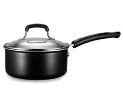 Black 3-Quart Non-Stick Rivet Handle Saucepan