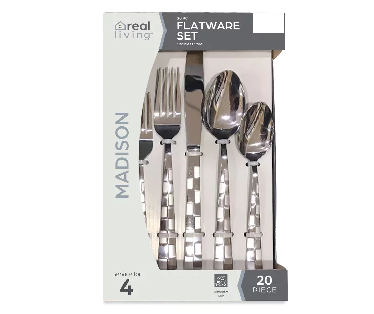 Madison Frosted 20-Piece Flatware Set 1 Madison Frosted 20-Piece Flatware Set