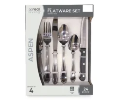 Aspen Bead 24-Piece Flatware Set