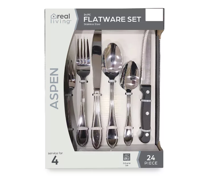 Aspen Bead 24-Piece Flatware Set 1 Aspen Bead 24-Piece Flatware Set