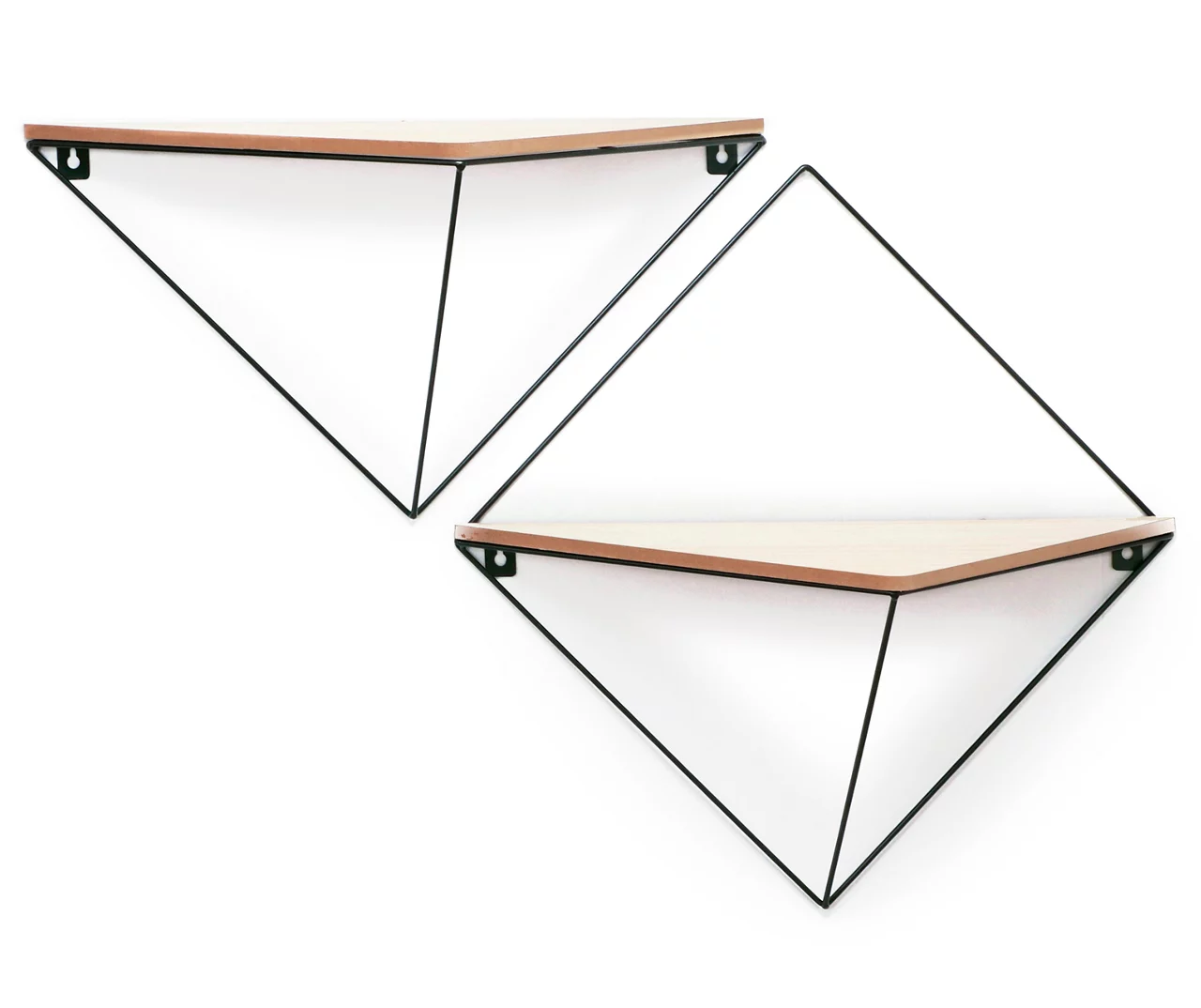 Black & Brown Triangle Diamond 2-Piece Wall Shelf Set 1 Black & Brown Triangle Diamond 2-Piece Wall Shelf Set