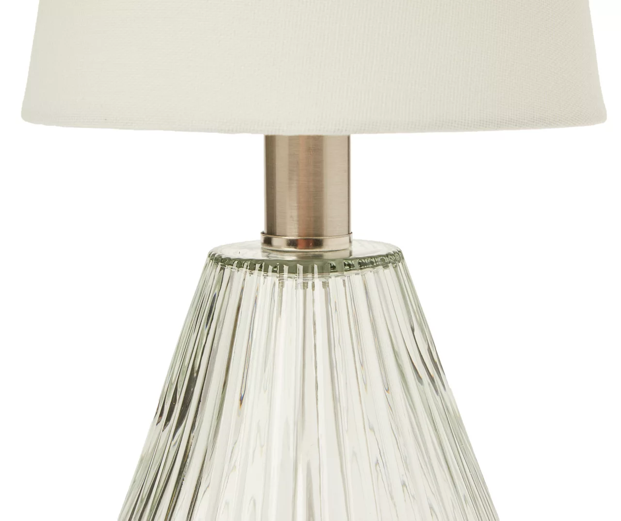 Clear & White Textured Glass Table Lamp With Bulb 2 Clear & White Textured Glass Table Lamp With Bulb - Image 2