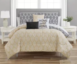 Real Living Andover Black & Tan Geometric Bed-in-a-Bag 10-Piece Bedding Set -Real Living 810545273 1
