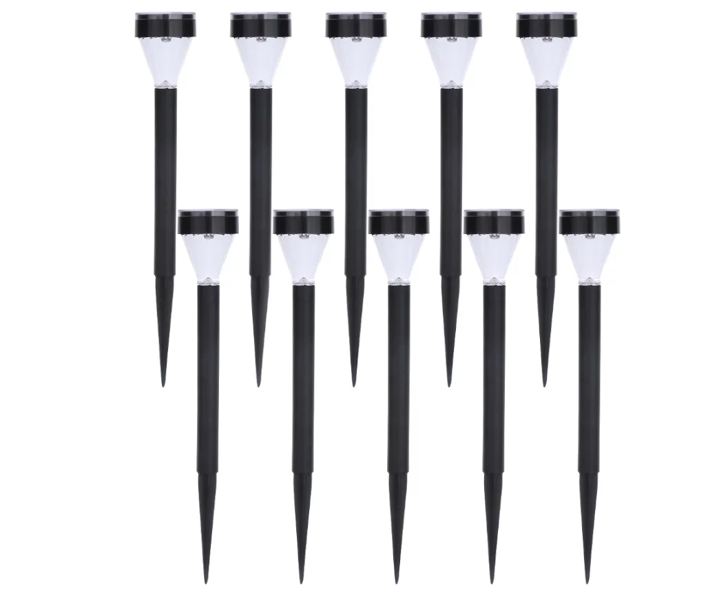 Black 10-Piece Solar Light Yard Stake Set 2 Black 10-Piece Solar Light Yard Stake Set - Image 2