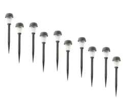Black Solar 10-Piece Yard Stake Set -Real Living 810550551 2
