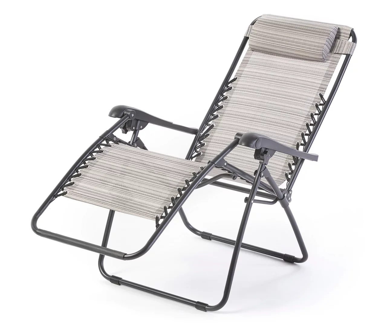 Gray Sling Fabric Gravity Lounger Chair 1 Gray Sling Fabric Gravity Lounger Chair