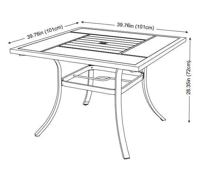 Rome Wood Look Tile Patio Dining Table 3 Rome Wood Look Tile Patio Dining Table - Image 3