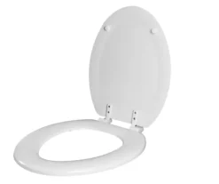 White Oblong Wood Toilet Seat 29 White Oblong Wood Toilet Seat -Real Living 810557533 10