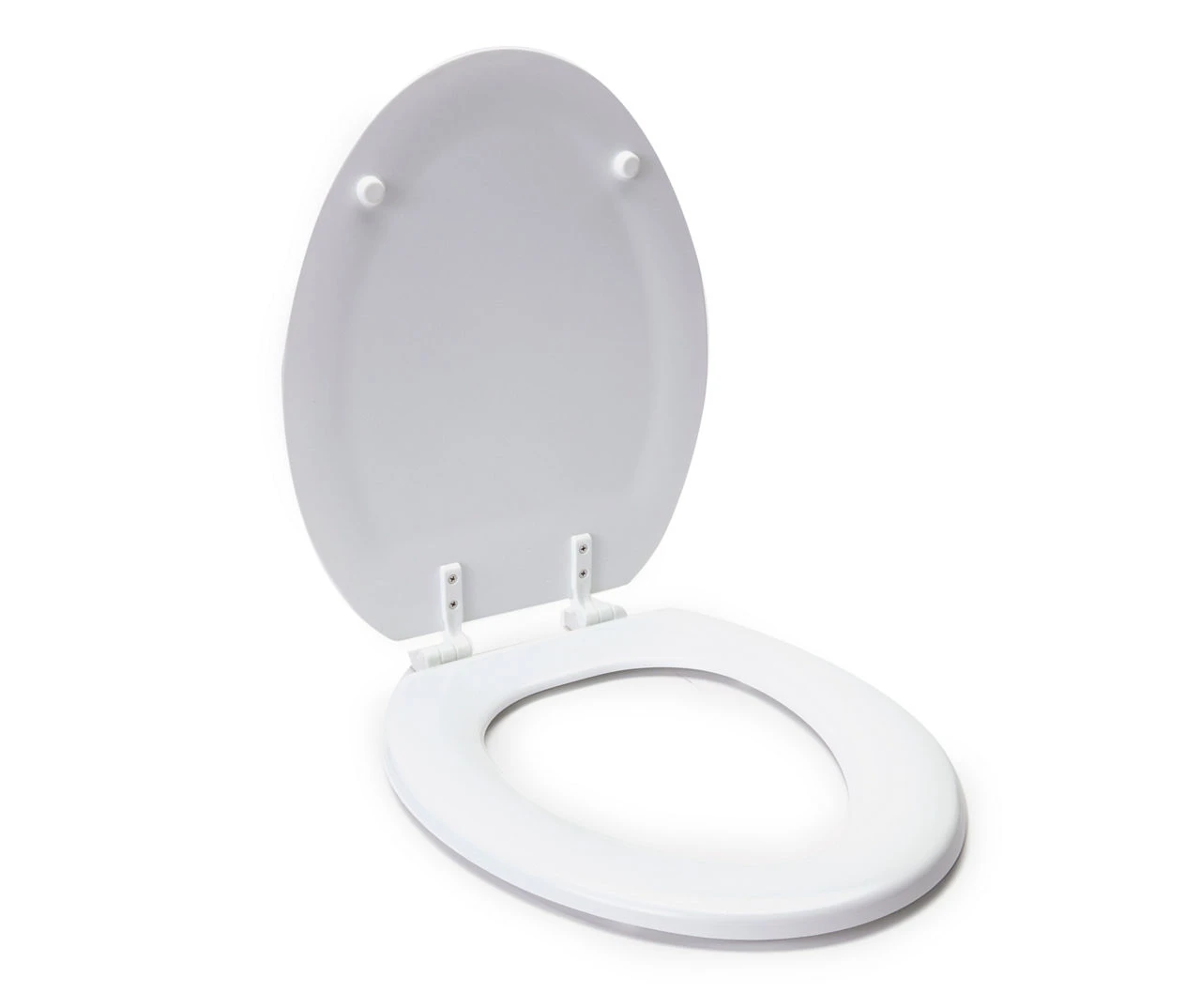 White Oblong Wood Toilet Seat 3 White Oblong Wood Toilet Seat - Image 3