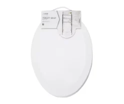 White Oblong Wood Toilet Seat