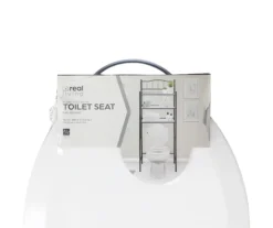 White Oblong Wood Toilet Seat 24 White Oblong Wood Toilet Seat -Real Living 810557533 6