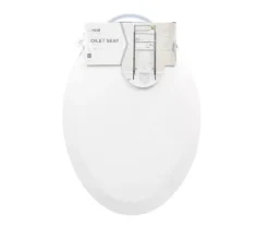 White Oblong Wood Toilet Seat 27 White Oblong Wood Toilet Seat -Real Living 810557533 9