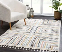 Real Living Geneva White & Multicolor Stripe Rectangle Shag Area Rug 11 Real Living Geneva White & Multicolor Stripe Rectangle Shag Area Rug -Real Living 810559272 1