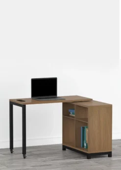 Real Living Seven Hills Metal & Melamine 4-Cube Pivot Desk With USB Charging -Real Living 810561090 11 1