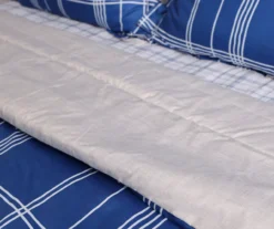 Real Living Blue Plaid Bed-in-a-Bag Reversible Comforter Set -Real Living 810562918 810563035 810562919 810562920 2