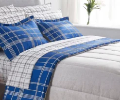 Real Living Blue Plaid Bed-in-a-Bag Reversible Comforter Set -Real Living 810562919 B0 1