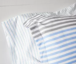 Blue & Red Stripe Microfiber Twin 6-Piece Bed-in-a-Bag Set -Real Living 810563034 810563033 810563032 810563031 4