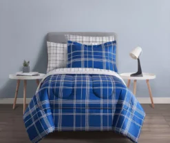 Real Living Blue Plaid Bed-in-a-Bag Reversible Comforter Set -Real Living 810563035 B0 2