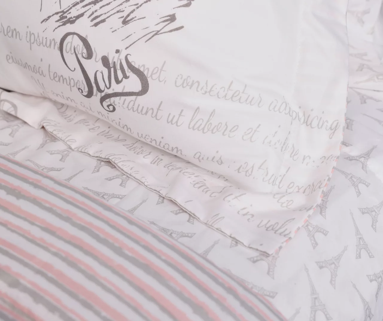 Real Living White & Pink Paris Bed-in-a-Bag Reversible Comforter Set 5 Real Living White & Pink Paris Bed-in-a-Bag Reversible Comforter Set - Image 5