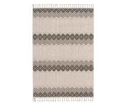 Malden Gray Geometric Stripe Area Rug, (6.7' X 8.6')