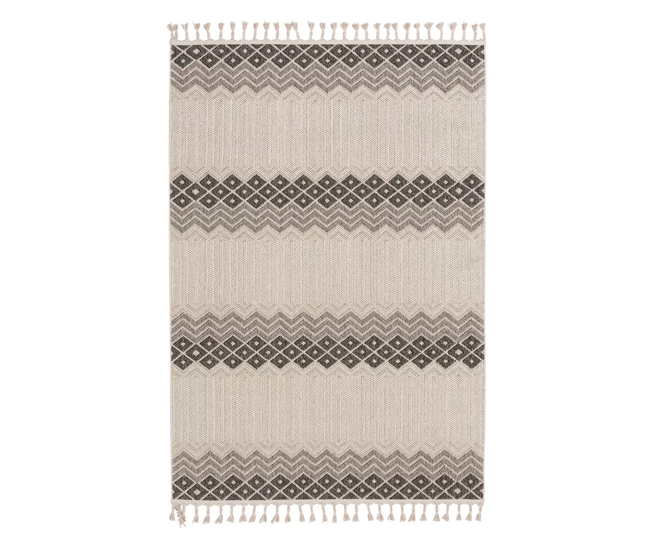 Malden Gray Geometric Stripe Area Rug, (5' X 7') 1 Malden Gray Geometric Stripe Area Rug, (5' X 7')