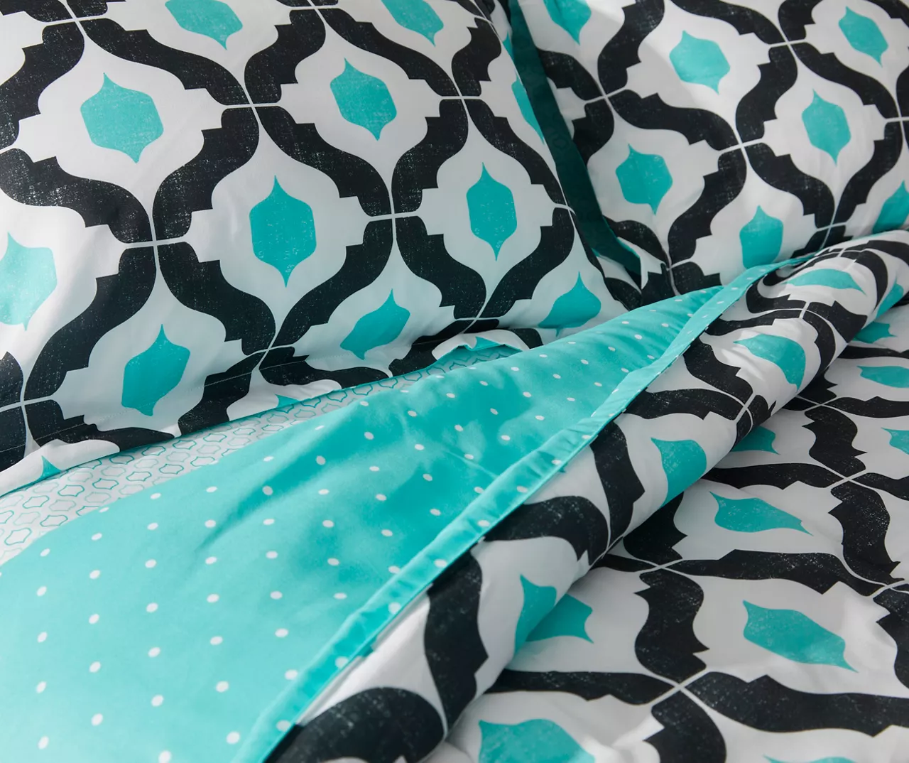 Blue & Black Arabesque Microfiber Twin 6-Piece Bed-in-a-Bag Set 3 Blue & Black Arabesque Microfiber Twin 6-Piece Bed-in-a-Bag Set - Image 3