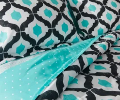 Blue & Black Arabesque Microfiber King 9-Piece Bed-in-a-Bag Set -Real Living 810563446 810563445 810563444 810563443 2 3