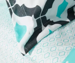 Blue & Black Arabesque Microfiber Full 9-Piece Bed-in-a-Bag Set -Real Living 810563446 810563445 810563444 810563443 3 1