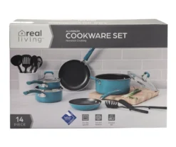 Non-Stick 14-Piece Rivet Handle Cookware Set -Real Living 810568358