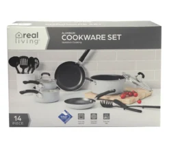 Non-Stick 14-Piece Rivet Handle Cookware Set -Real Living 810568359