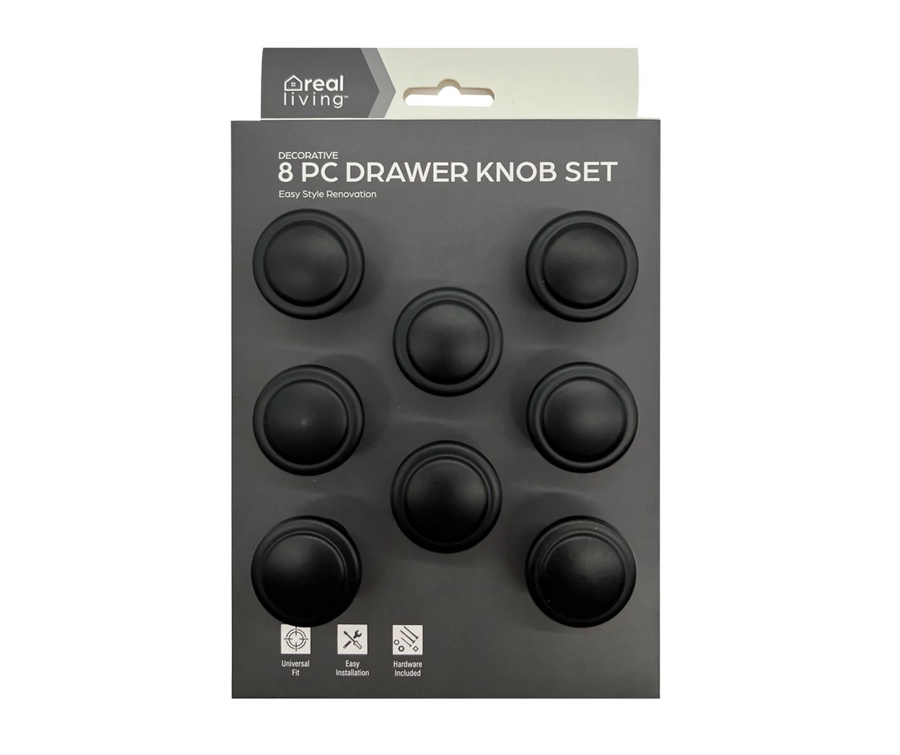 Black 8-Piece Drawer & Cabinet Knob Set 1 Black 8-Piece Drawer & Cabinet Knob Set